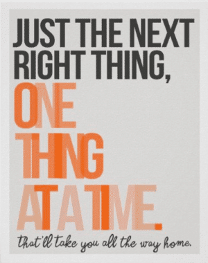 One thing at a time poster