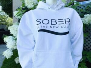 Sober is the New Cool Logo Hoodie – White