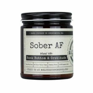 Sober AF Candle | Infused with “Rock Bottom & Gratitude” Scent: Espresso Yo Self